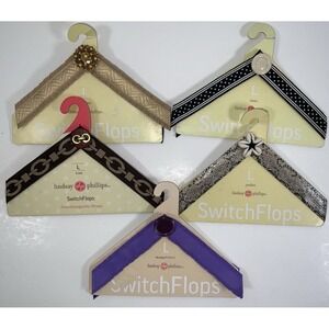 NIP Lot 5 Lindsay Phillips Switch Flops Interchangeable Flip Flop Straps - Large